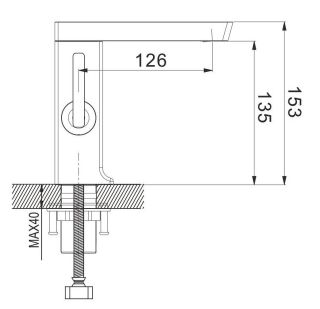 Смеситель для раковины Rose R1801H чёрный матовый