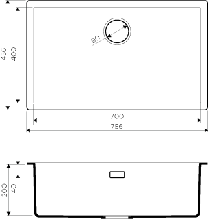 Мойка кухонная Omoikiri Yamakawa 75-U/I-GB Artceramic/графит