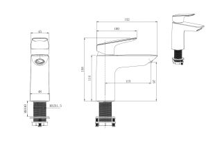Смеситель для раковины Aquatek Вега AQ1010BGM оружейная сталь