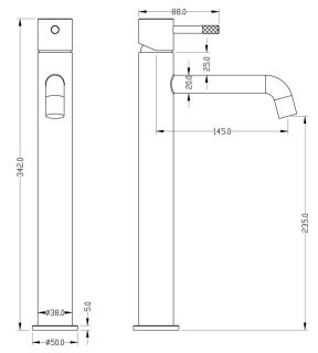 Смеситель для раковины Boheme Uno 462-GM антрацит