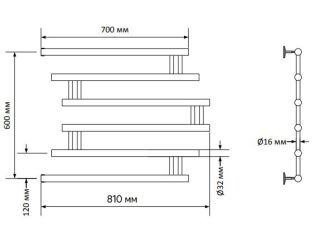Полотенцесушитель водяной Indigo Zip FZW60-70 60x70 см хром