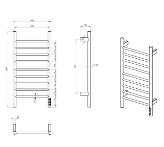 Полотенцесушитель электрический Wonzon & Woghand Bonn WW-AL4094-CR 40x80 см хром