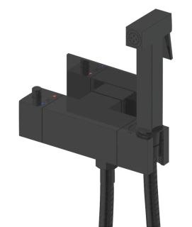 Гигиенический душ с термостатом Rose R965H чёрный матовый