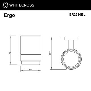 Стакан подвесной WHITECROSS Ergo ER2230BL чёрный матовый