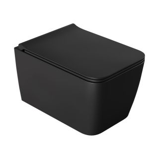 Подвесной унитаз Boheme Zen 967-SET-B безободковый чёрный матовый