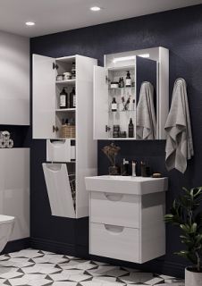 Зеркальный шкаф Акватон Сильва 60см дуб полярный 1A216202SIW70