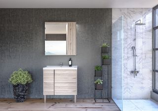 Зеркальный шкаф Акватон Стоун 80см сосна арлингтон 1A228302SX850