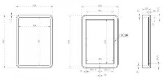 Зеркало с подсветкой ABBER Kristall 55см чёрный AT6701Onyx