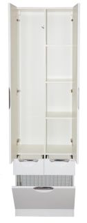 Напольный шкаф - пенал Misty Орхидея 60см с бельевой корзиной белый