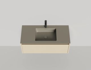 Подвесная тумба Salini Domino 27D110IN 100см эмаль/гладкий фасад под встраиваемую раковину