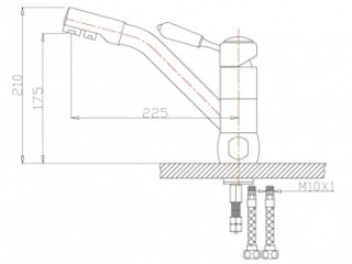 Смеситель для кухни ZORG Sanitary ZR 400 KF-12 ЧЕРНЫЙМЕТАЛ