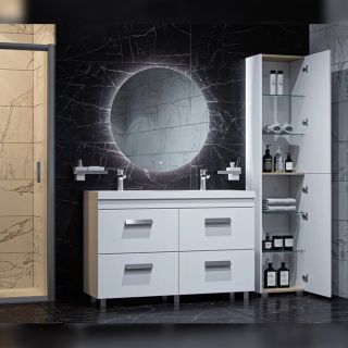 Тумба под раковину напольная Velvex Orlando tn.ORL.CLA.120.4Y белый матовый, 120 см