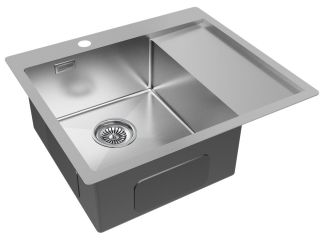 Мойка кухонная Paulmark Kroner PM225951-BSL левая брашированная нержавеющая сталь